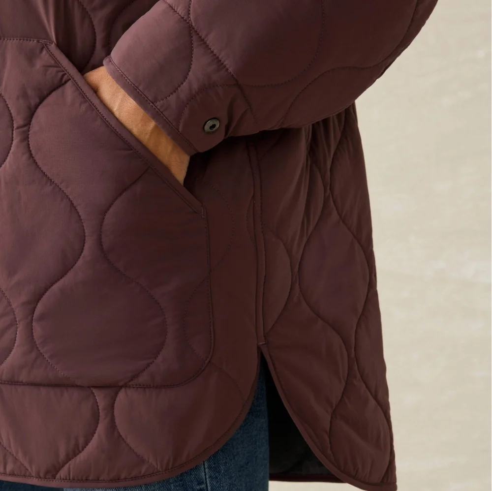 Faherty Horizon series Brown Quilted oversize Jacket size XS/ S - Picture 4 of 16